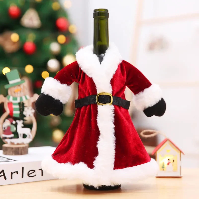 Capa Veludo Para Garrafa de Vinho Capa Decoração de Natal - Loja Sem Barreiras
