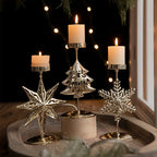 Castiçal de Vela em Ferro com Estrela e Rena Decoração de Natal - Loja Sem Barreiras