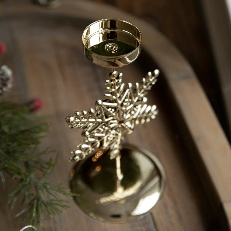 Castiçal de Vela em Ferro com Estrela e Rena Decoração de Natal - Loja Sem Barreiras