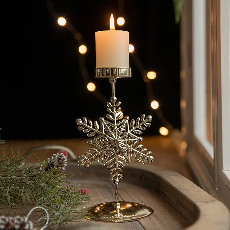 Castiçal de Vela em Ferro com Estrela e Rena Decoração de Natal - Loja Sem Barreiras