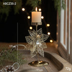 Castiçal de Vela em Ferro com Estrela e Rena Decoração de Natal - Loja Sem Barreiras