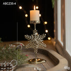 Castiçal de Vela em Ferro com Estrela e Rena Decoração de Natal - Loja Sem Barreiras