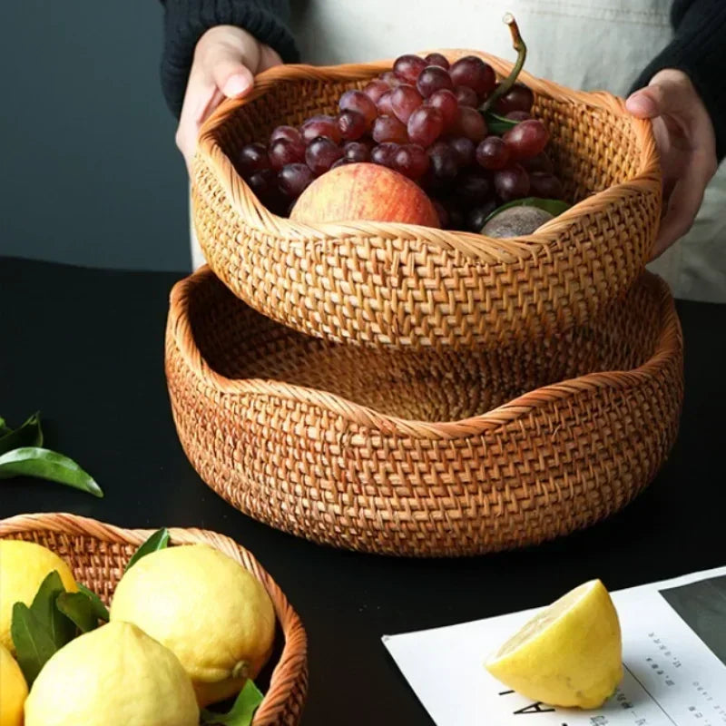 Cesta de Vime em Rattan Feita a Mão - Loja Sem Barreiras
