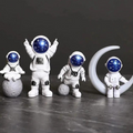 Conjunto de 4 Esculturas Decorativas de Astronauta - Loja Sem Barreiras