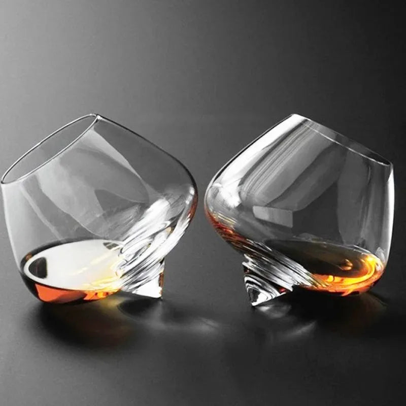 Copo de Whisky Cristal Barriga Rotativo - Loja Sem Barreiras