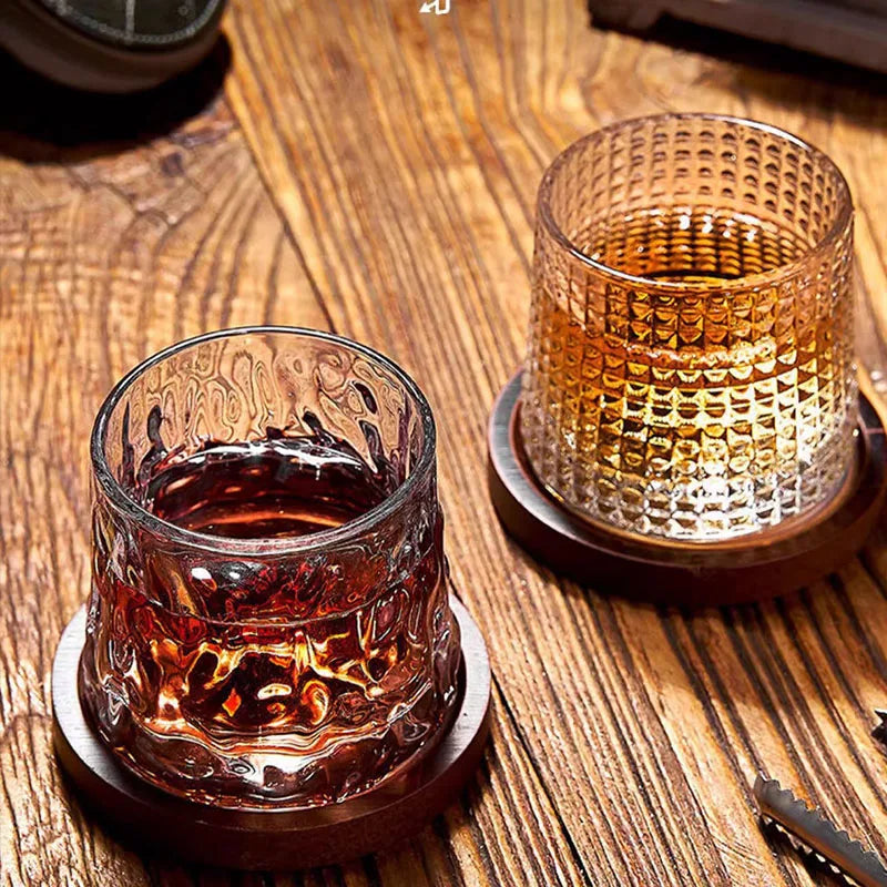 Copo de Whisky Cristal com Base Rotativo - Loja Sem Barreiras