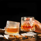 Copo de Whisky Cristal com Base Rotativo - Loja Sem Barreiras