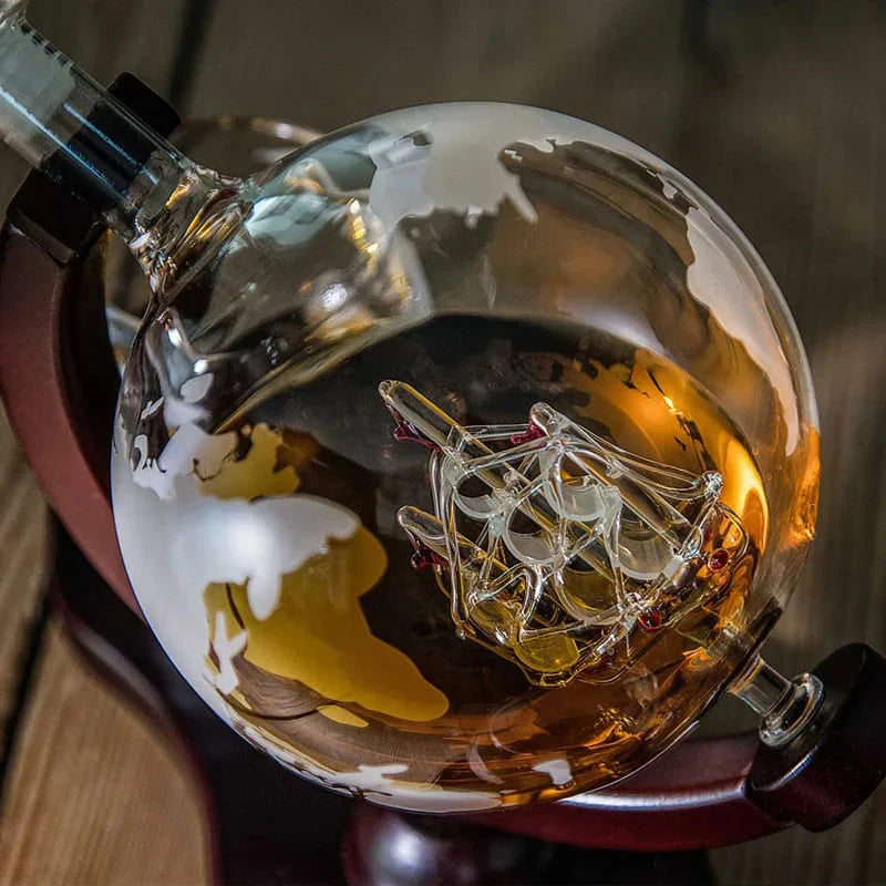 Decanter Whisky Globo Conjunto Recipiente de Vidro - Loja Sem Barreiras