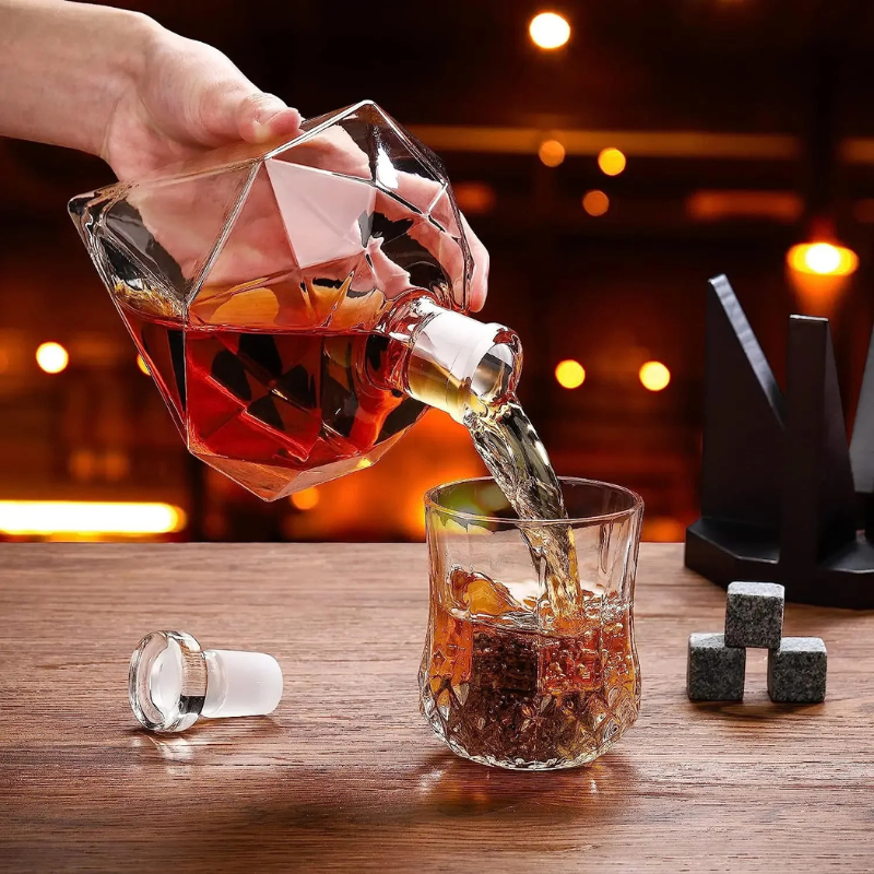 Decanter de Vinho e Whisky Vidro Diamante