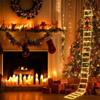 Decoração Natalina Papai Noel com Escada Iluminada em LED de 3m - Loja Sem Barreiras