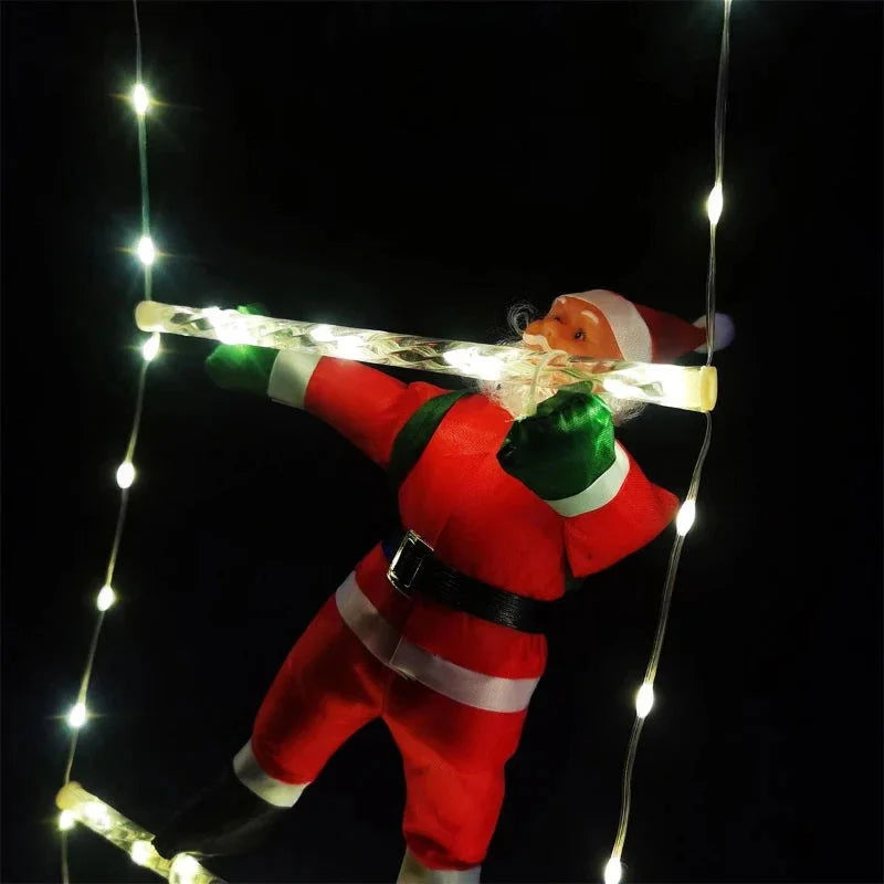 Decoração Natalina Papai Noel com Escada Iluminada em LED de 3m - Loja Sem Barreiras
