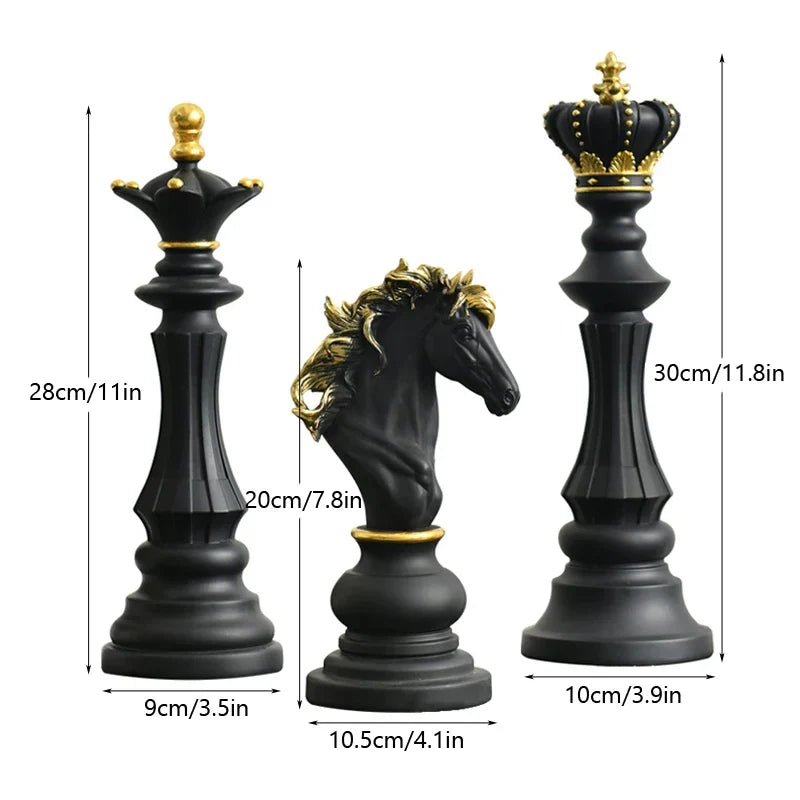 Decoração de Mesa Resina Estátua Peças de Xadrez - Loja Sem Barreiras