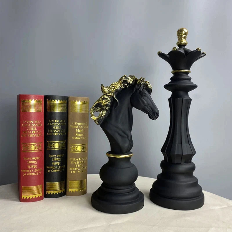 Decoração de Mesa Resina Estátua Peças de Xadrez - Loja Sem Barreiras