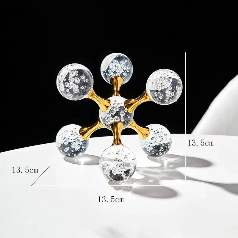 Decoração de Mesa de Cristal Moderna Ornamento Molécula - Loja Sem Barreiras