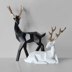 Decoração de Mesa de Resina Estátua Cervo 2 Peças - Loja Sem Barreiras