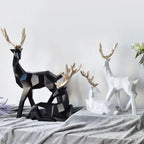 Decoração de Mesa de Resina Estátua Cervo 2 Peças - Loja Sem Barreiras