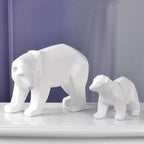 Escultura Decorativa de Urso Polar Geométrico em Resina - Loja Sem Barreiras