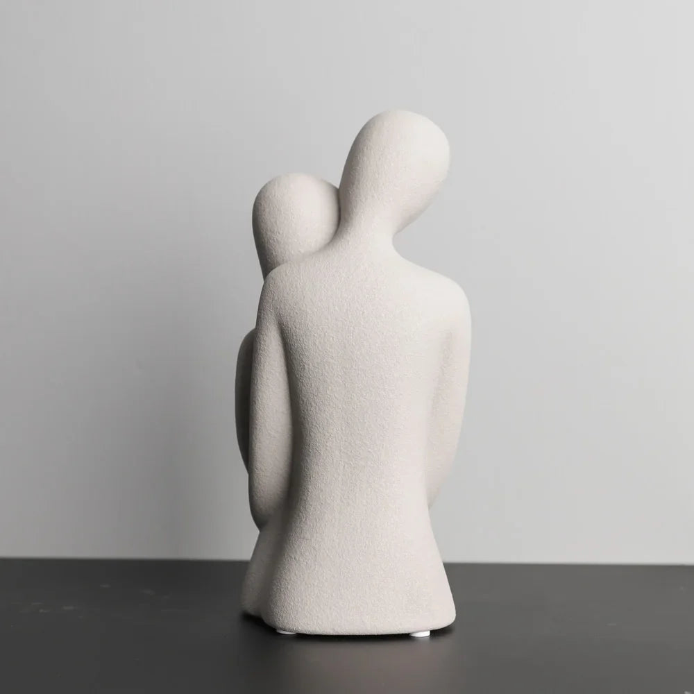 Escultura Nórdica em Cerâmica de Casal Abstrato - Loja Sem Barreiras