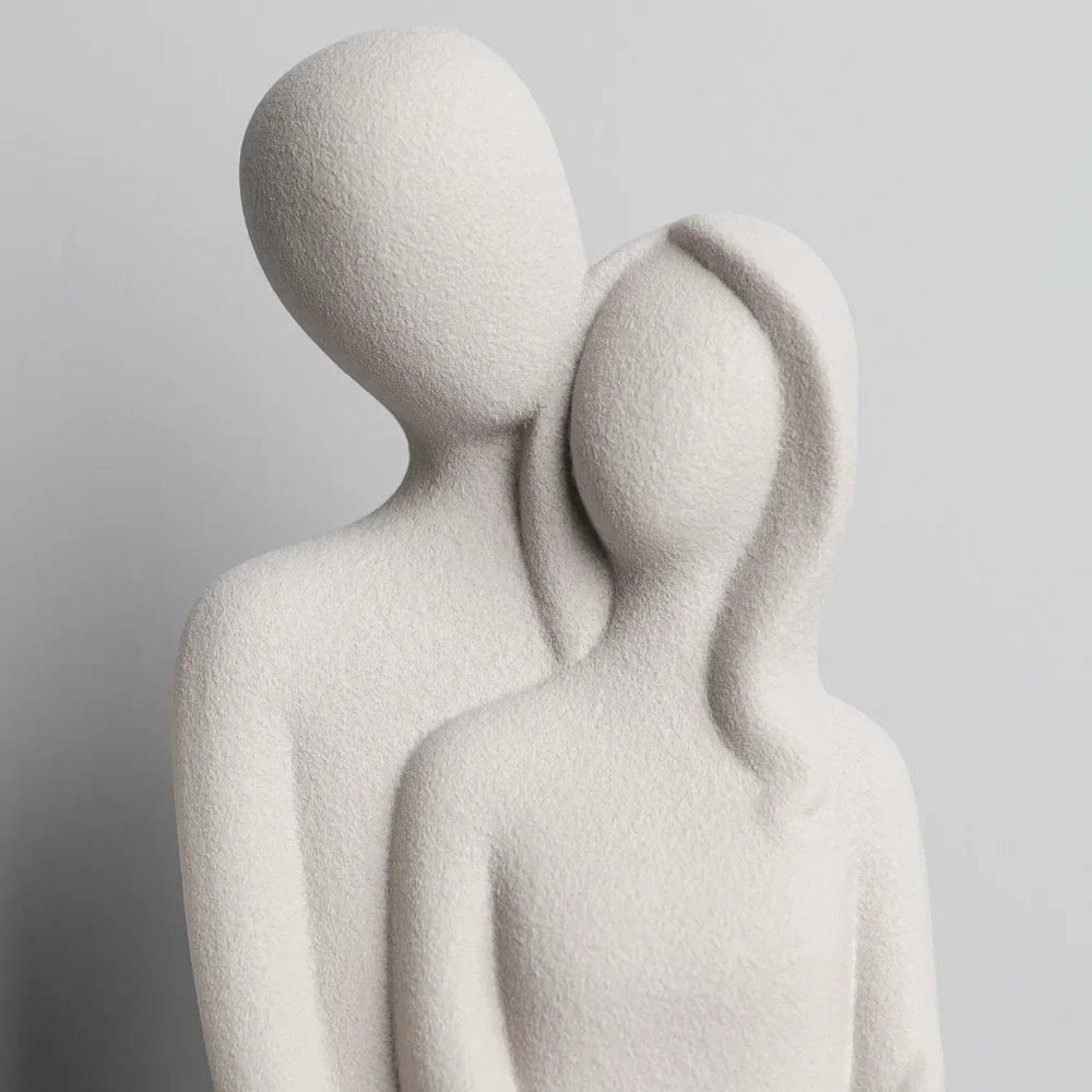 Escultura Nórdica em Cerâmica de Casal Abstrato - Loja Sem Barreiras