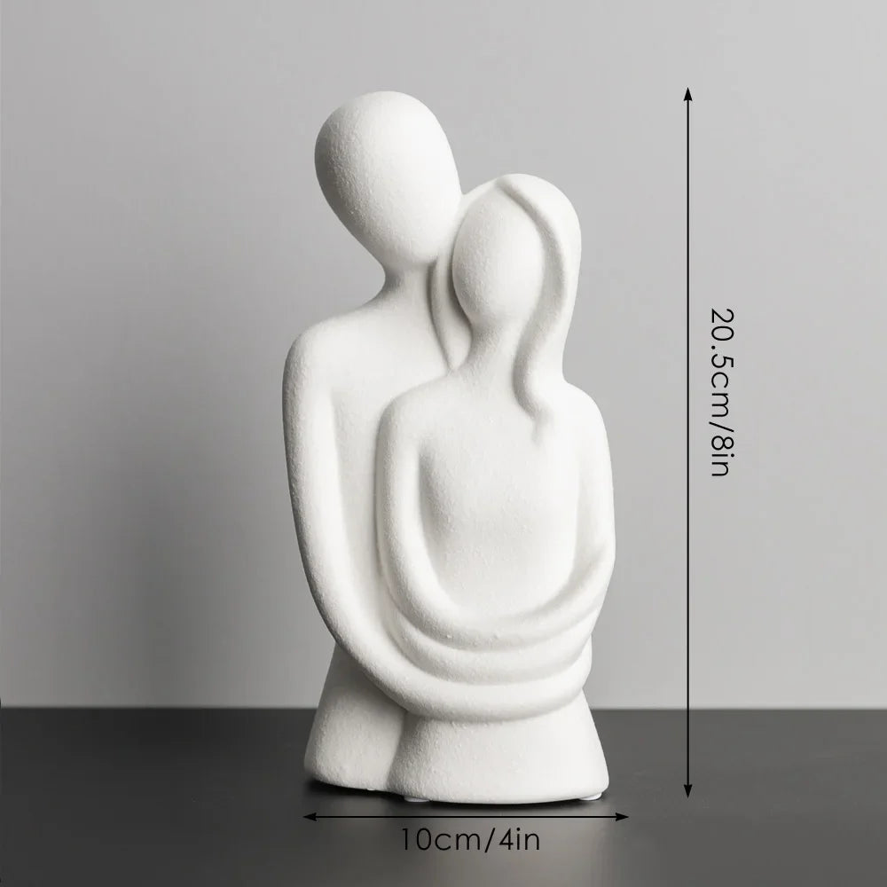 Escultura Nórdica em Cerâmica de Casal Abstrato - Loja Sem Barreiras