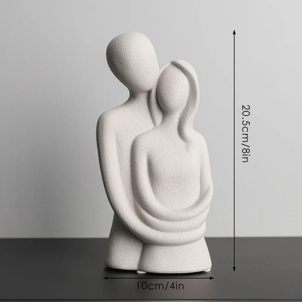 Escultura Nórdica em Cerâmica de Casal Abstrato - Loja Sem Barreiras
