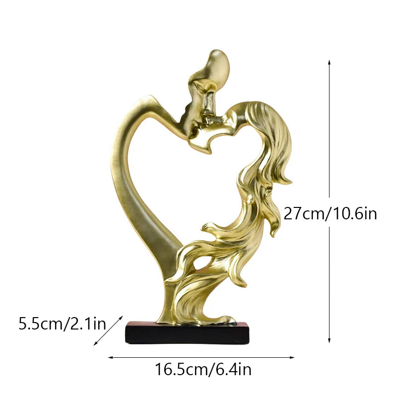 Escultura Nórdica em Resina de Casal se Beijando - Loja Sem Barreiras