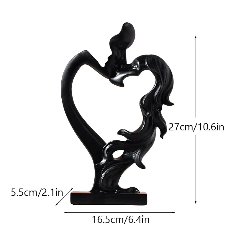 Escultura Nórdica em Resina de Casal se Beijando - Loja Sem Barreiras