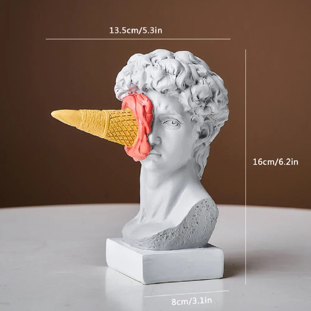 Escultura em Resina David de Sorvete Pós-moderno - Loja Sem Barreiras