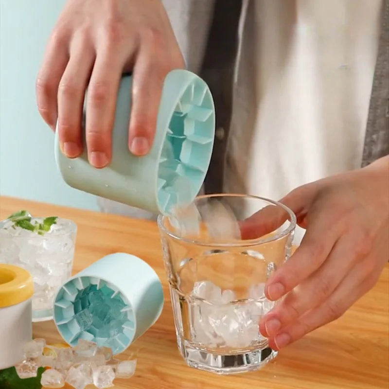 Forma de Gelo de Silicone Redonda com Tampa - Loja Sem Barreiras
