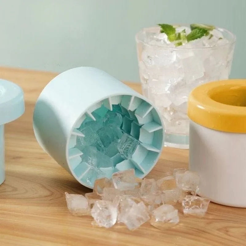 Forma de Gelo de Silicone Redonda com Tampa - Loja Sem Barreiras