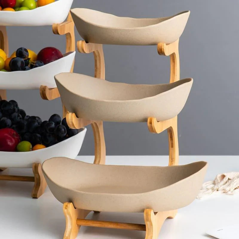 Fruteira de Mesa Cesta de Fruta Bambu - Loja Sem Barreiras