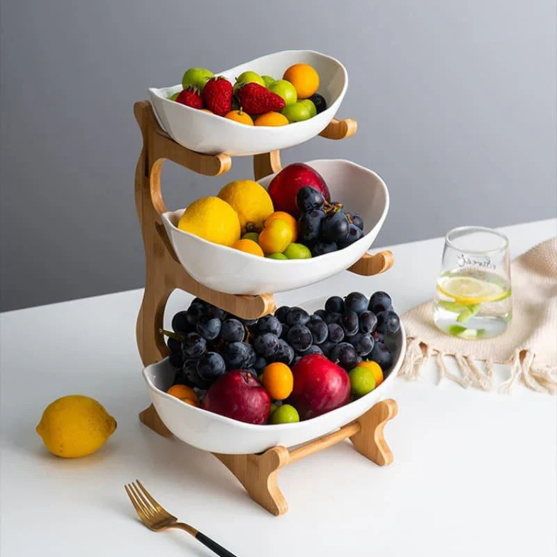Fruteira de Mesa Cesta de Fruta Bambu - Loja Sem Barreiras
