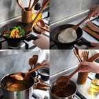 Kit Utensílios de Cozinha 7 Peças de Madeira - Loja Sem Barreiras