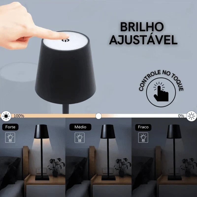 Luminária de Mesa LED Abajur Quarto Sala Portátil - Loja Sem Barreiras