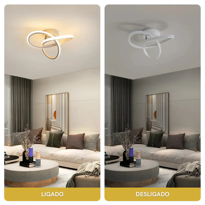 Luminária de Teto LED Para Quarto e Sala de Jantar com 3 Cores - Loja Sem Barreiras