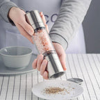 Moedor de Pimenta e Temperos Manual Inox 2 em 1 - Loja Sem Barreiras