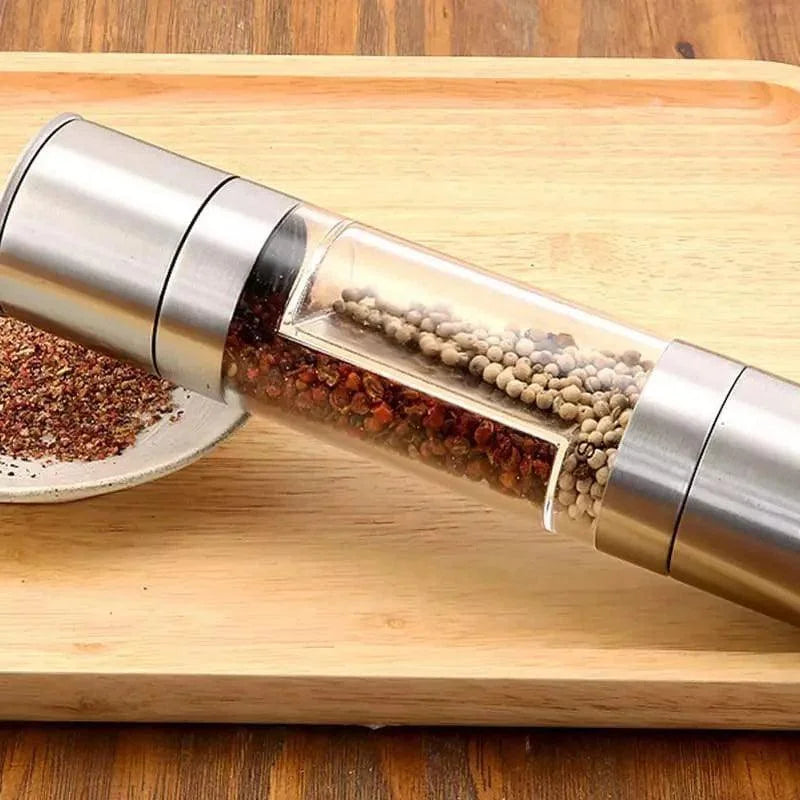 Moedor de Pimenta e Temperos Manual Inox 2 em 1 - Loja Sem Barreiras