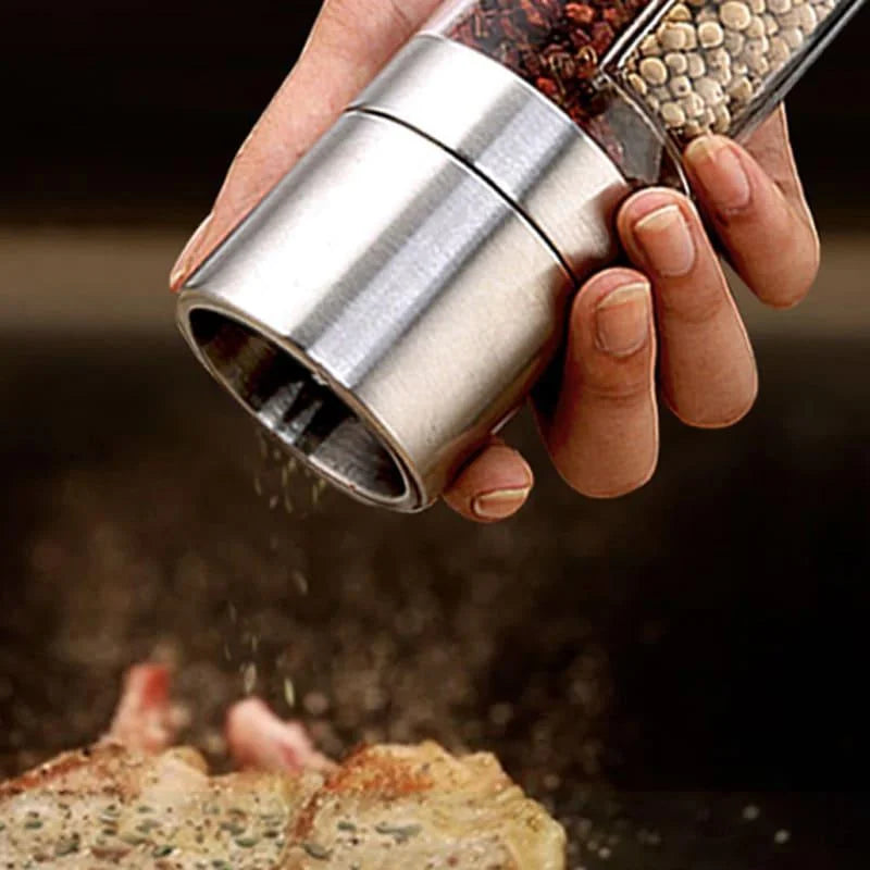 Moedor de Pimenta e Temperos Manual Inox 2 em 1 - Loja Sem Barreiras