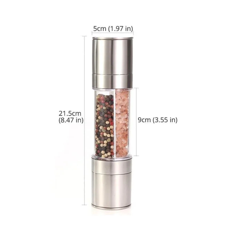 Moedor de Pimenta e Temperos Manual Inox 2 em 1 - Loja Sem Barreiras
