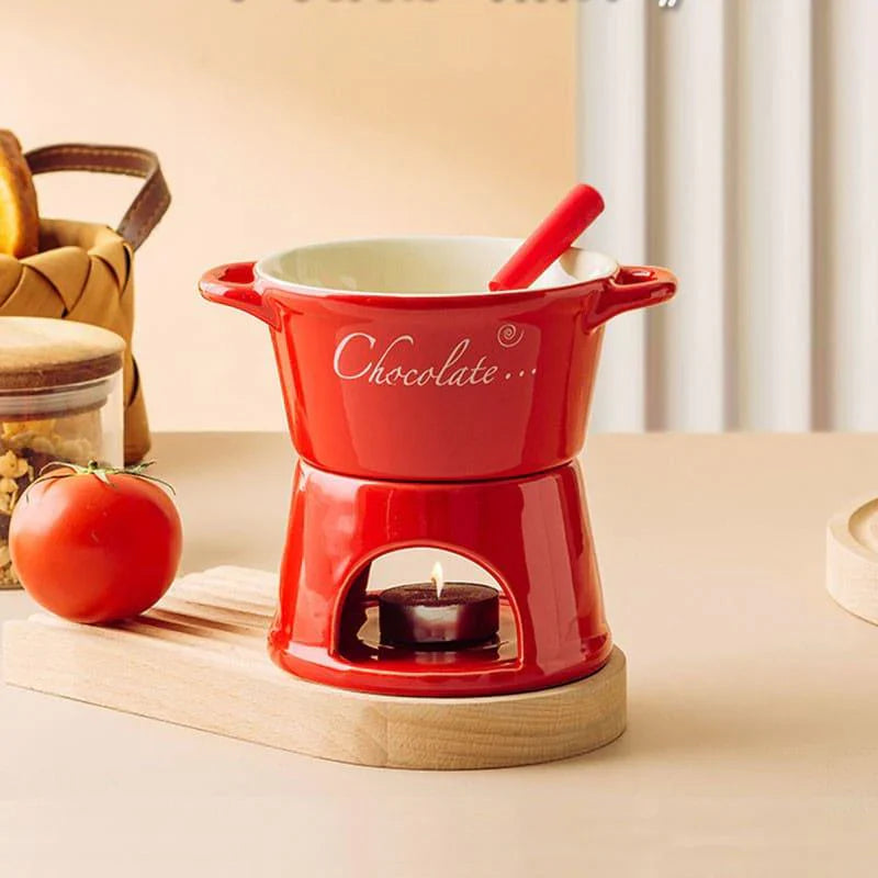 Panela de Fondue de Queijo e Chocolate Cerâmica - Loja Sem Barreiras