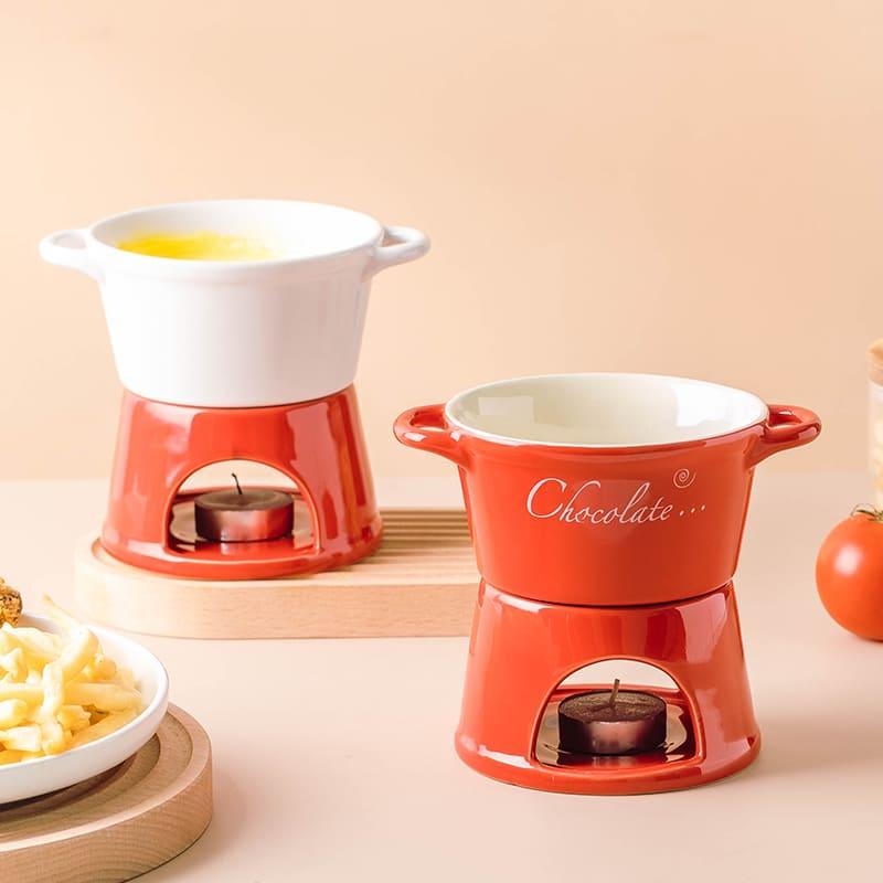 Panela de Fondue de Queijo e Chocolate Cerâmica - Loja Sem Barreiras