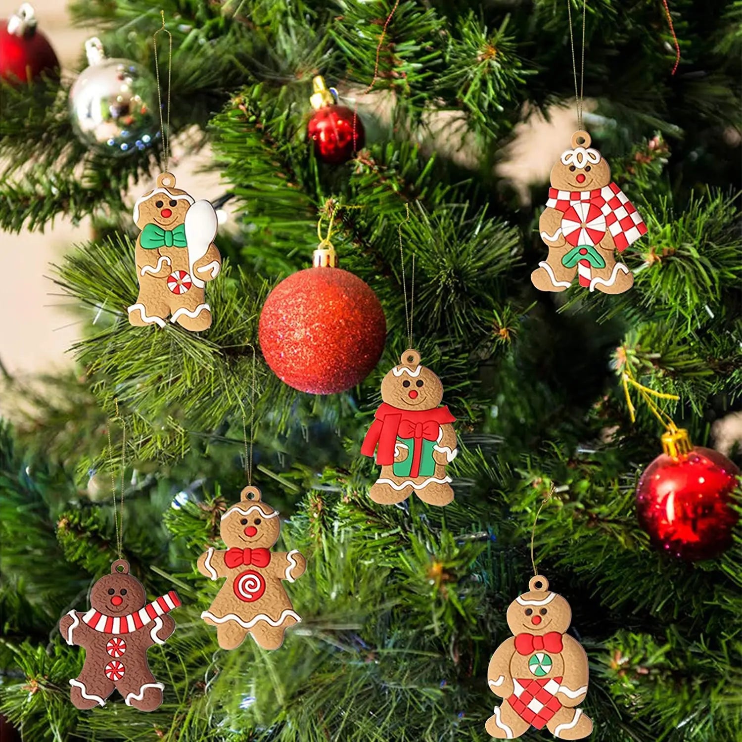 Enfeite Para Árvore de Natal em Formato de Biscoito 12 Unidades