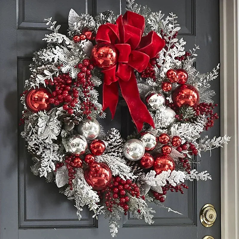 Guirlanda de Natal com Rattan Nevada para Porta