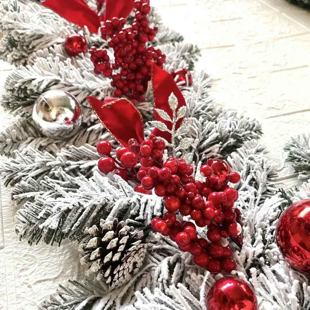 Guirlanda de Natal com Rattan Nevada para Porta