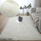 Tapete Felpudo Creme Antiderrapante para Sala e Quarto