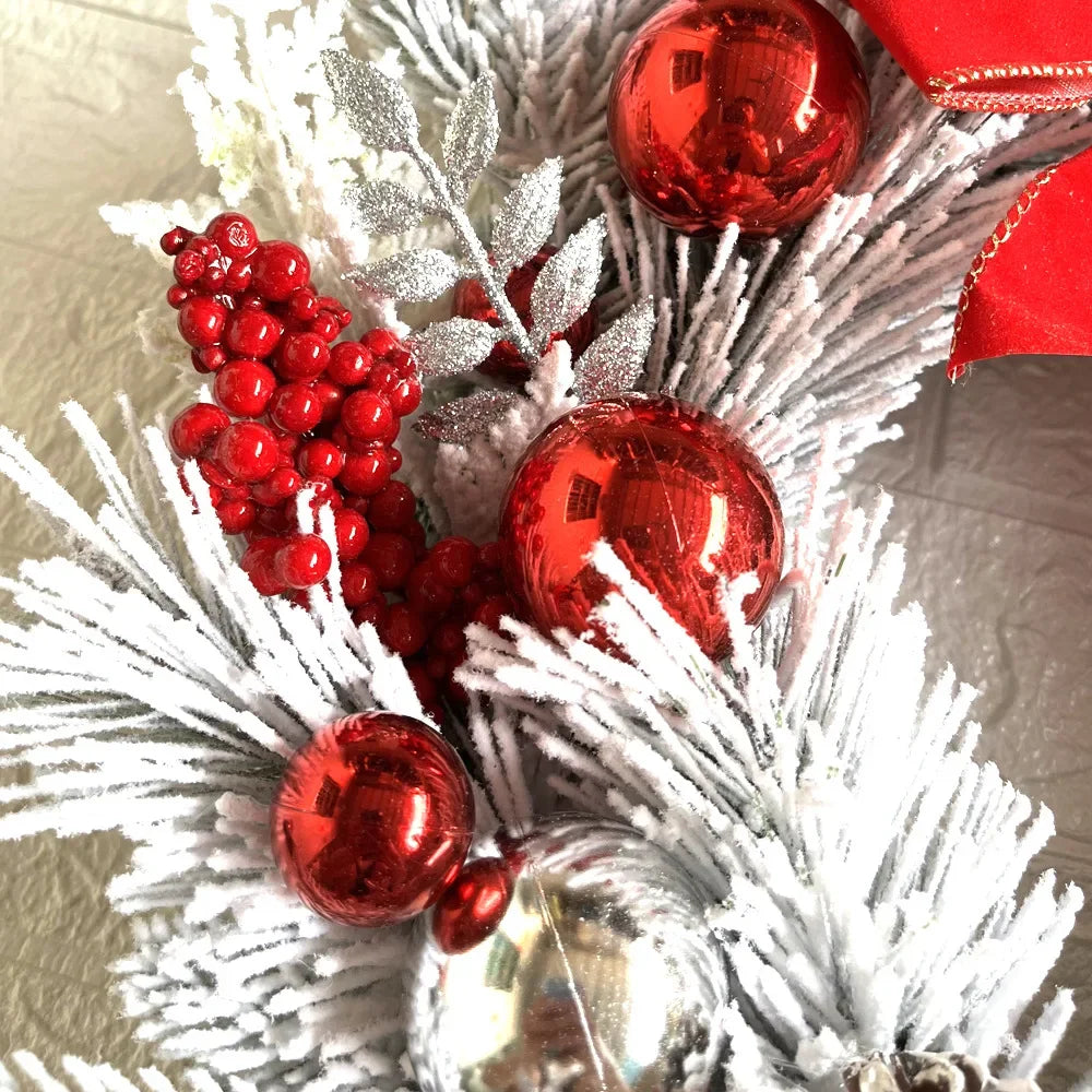 Guirlanda de Natal com Rattan Nevada para Porta