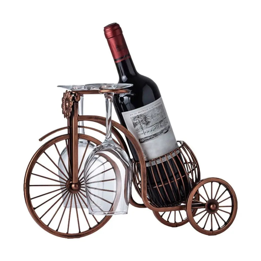 Decorative Metal Wine Holder – Retro Bicycle Design (Copper Finish)