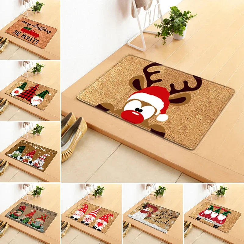 Tapete de Natal Para Porta de Entrada Decoração de Natal