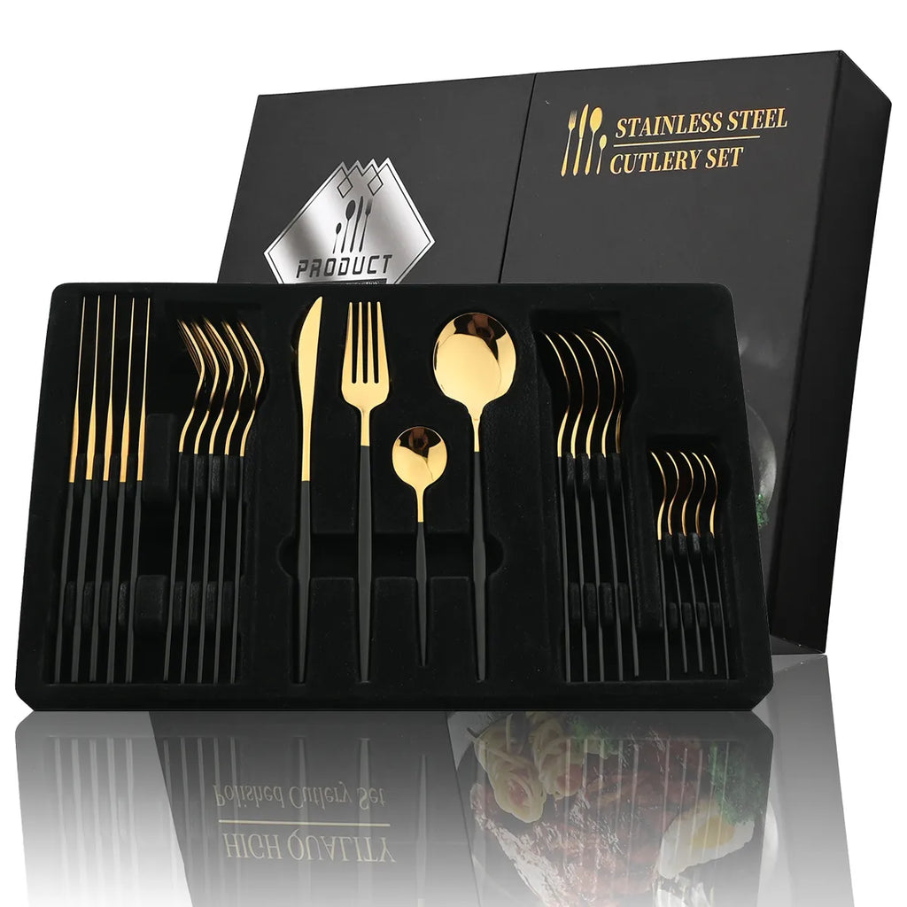 Luxury Stainless Steel Cutlery Set – 24 Pieces