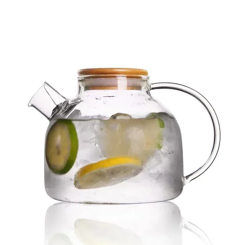 Glass Teapot with Bamboo Lid